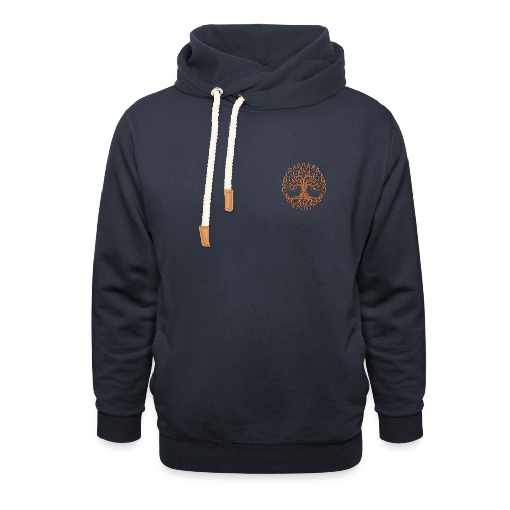 Shawl Collar Hoodie - navy