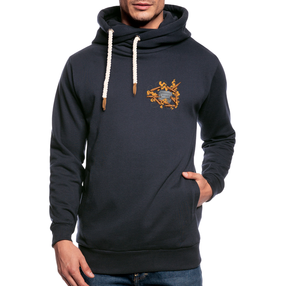 Shawl Collar Hoodie - navy