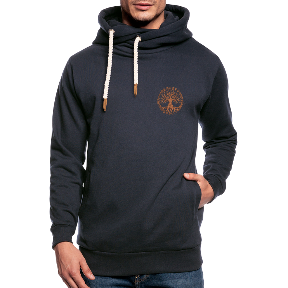 Shawl Collar Hoodie - navy